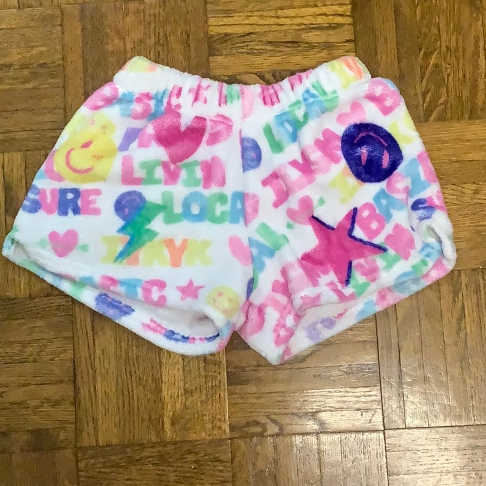 Fuzzy sleep shorts for girls